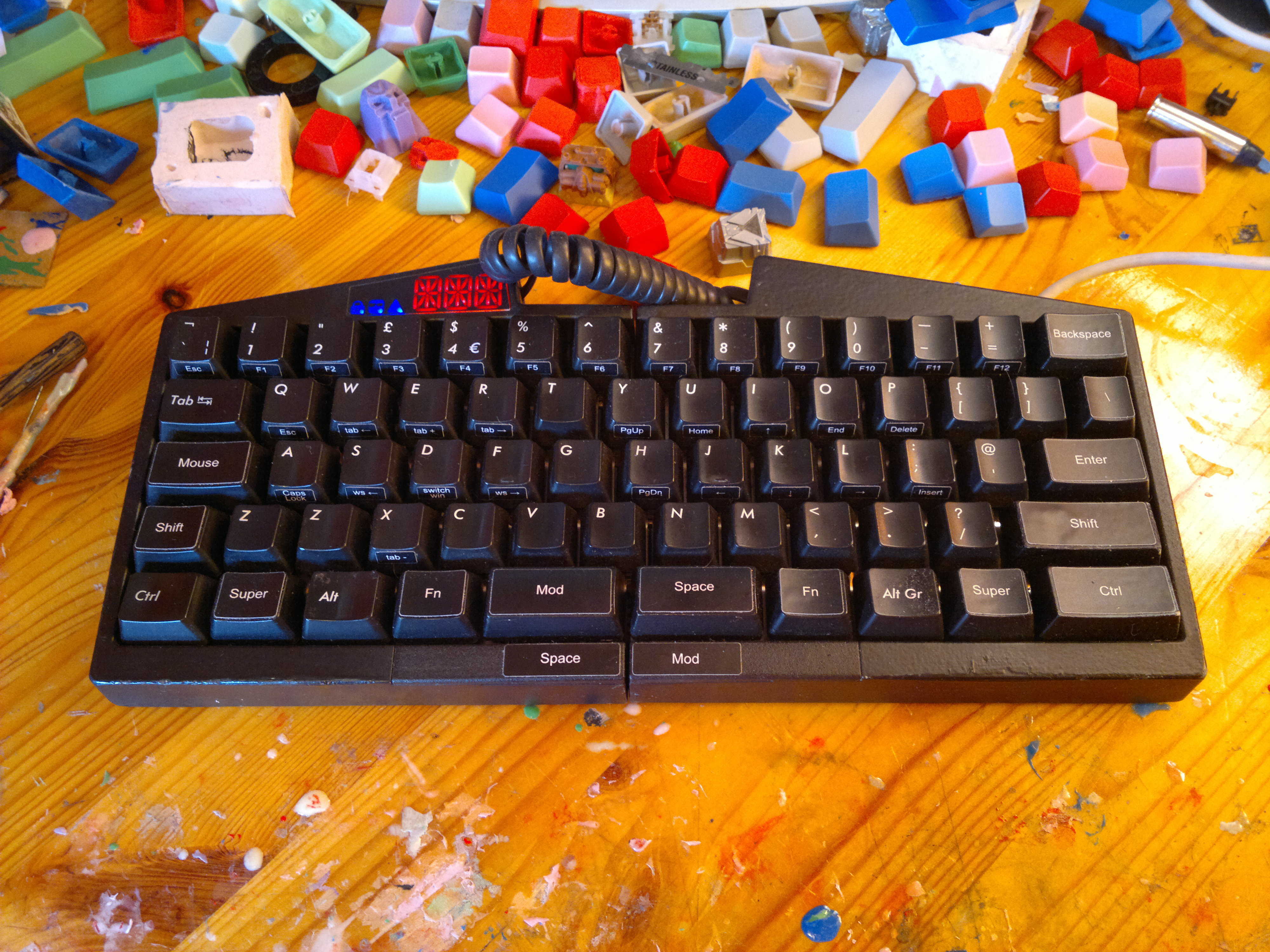 Ultimate Hacking Keyboard joined together