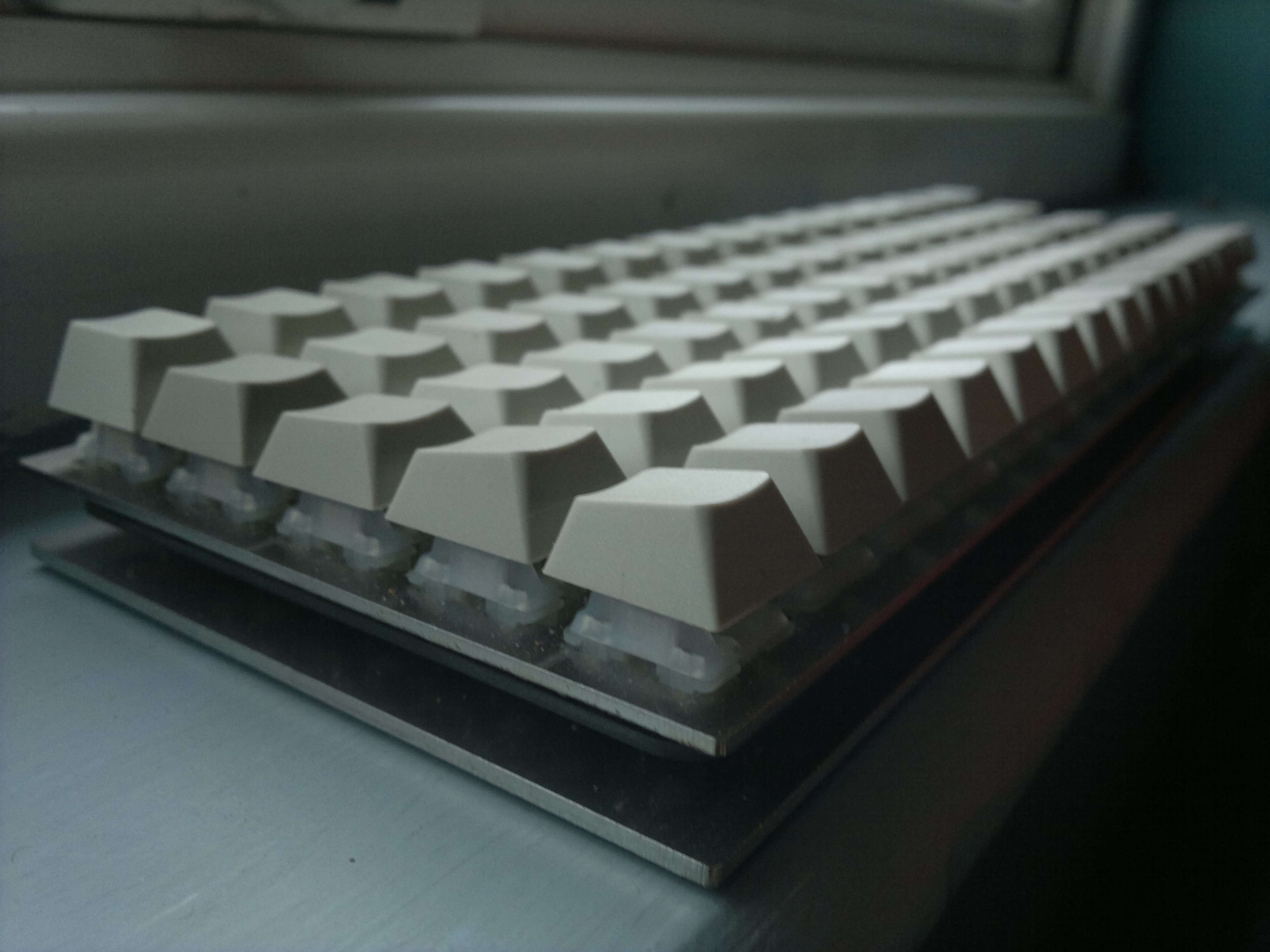 The Atomic Ortholinear Keyboard From the side